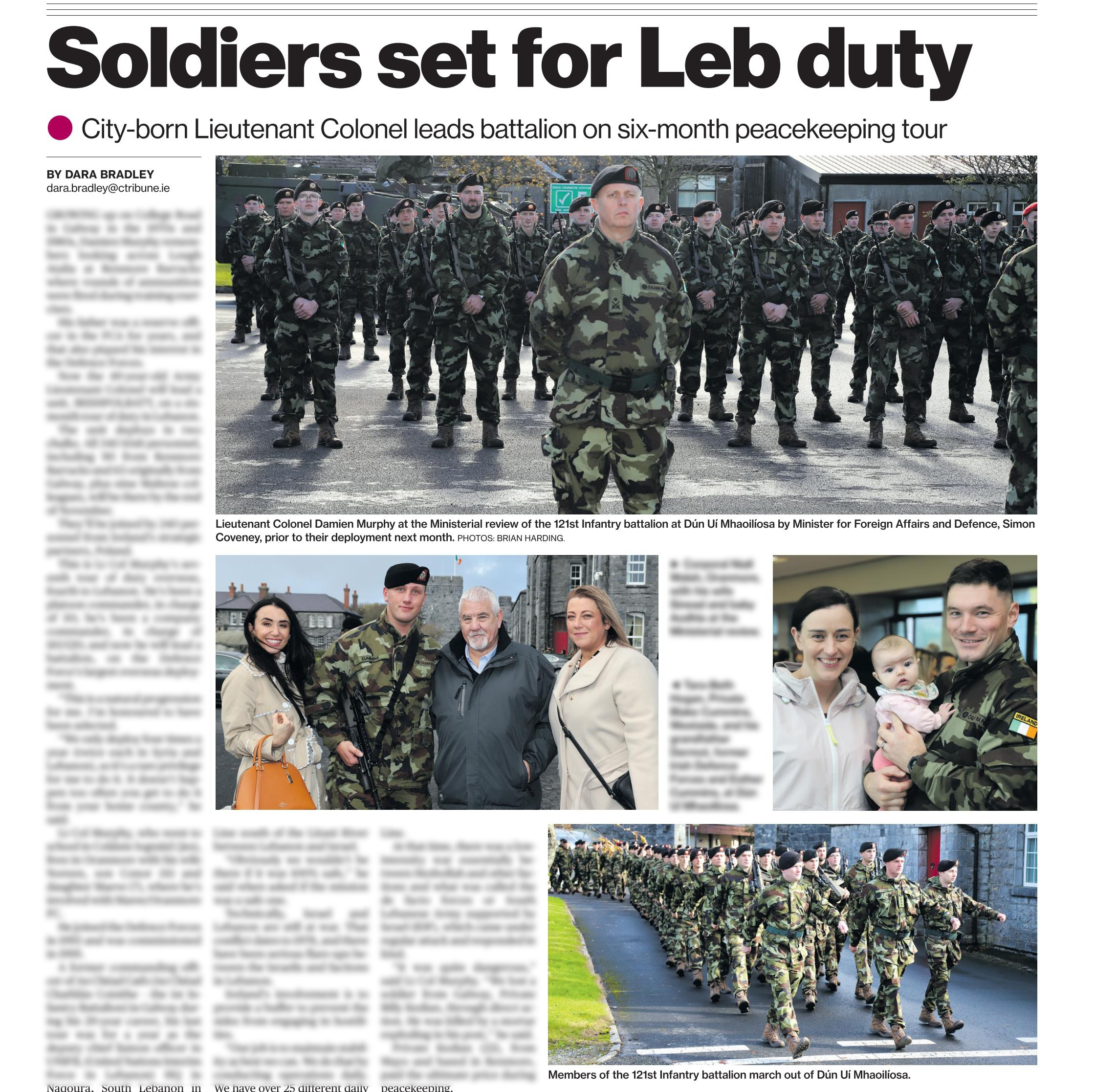 Minister reviews troops in Galway